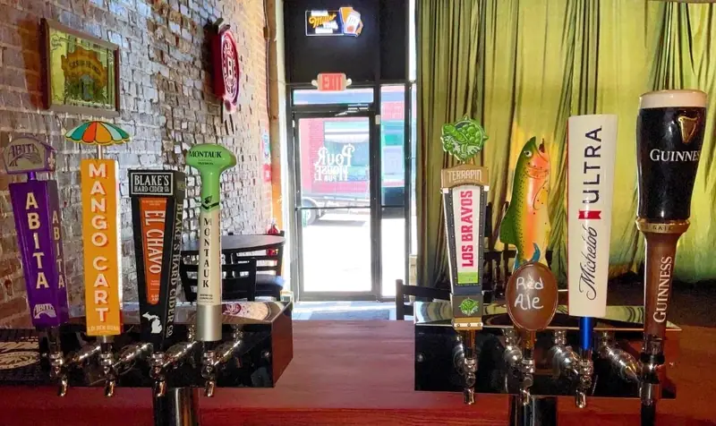 The tap handles, Guinness on the end